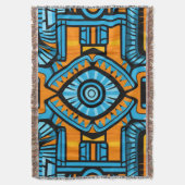 Couverture motif abstrait turquoise et bleu (devant Vertical)