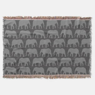 Couverture Motif africain des silhouettes d'éléphants Faune
