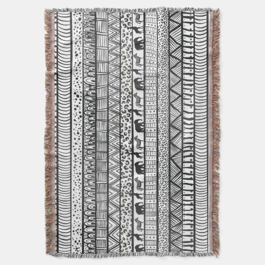Couverture Motif africain tribal noir blanc (devant Vertical)