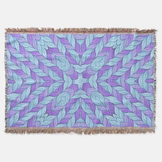 Couverture Motif Améthyste Clair et Aqua Pâle (Devant)