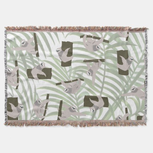 Couverture Motif animal mignon Sloth en forêt sauvage (Devant)