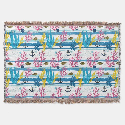 Couverture Motif aquarelle nautique rétro (2) (Devant)