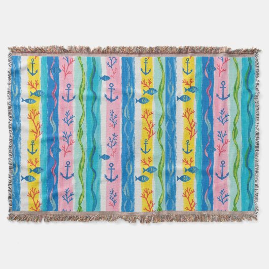 Couverture Motif aquarelle nautique rétro (4) (Devant)
