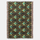 Couverture Motif Art déco or et bleu sur noir (devant Vertical)