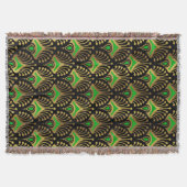 Couverture Motif Art déco or et vert sur noir (Devant)