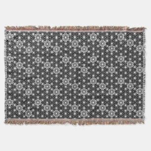 Couverture Motif Asanoha japonais, noir et blanc
