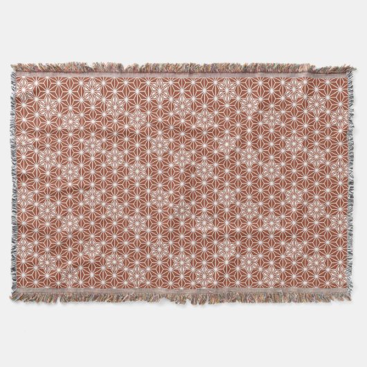 Couverture motif Asanoha japonais - terre cuite (Devant)