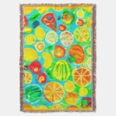 Couverture Motif aux fruits colorés. Commandez dès maintenant (devant Vertical)