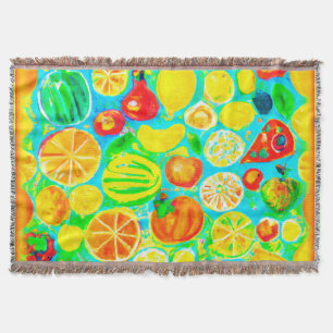 Couverture Motif aux fruits colorés. Commandez dès maintenant