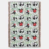 Couverture motif avec de beaux pandas avec des coeurs (devant Vertical)