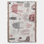 Couverture motif avec de mignons éléphants et girafes géant (devant Vertical)