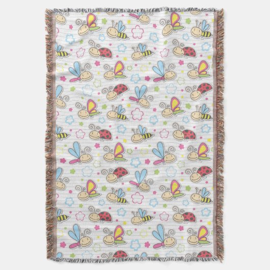 Couverture motif avec des insectes (devant Vertical)