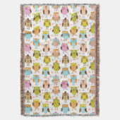 Couverture motif avec des oiseaux (devant Vertical)