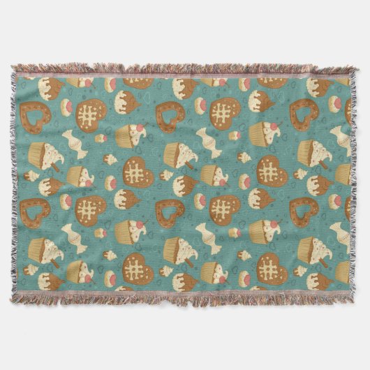 Couverture Motif avec des petits gâteaux et des sucreries (Devant)