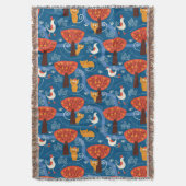 Couverture motif avec les chats et les oiseaux mignons (devant Vertical)