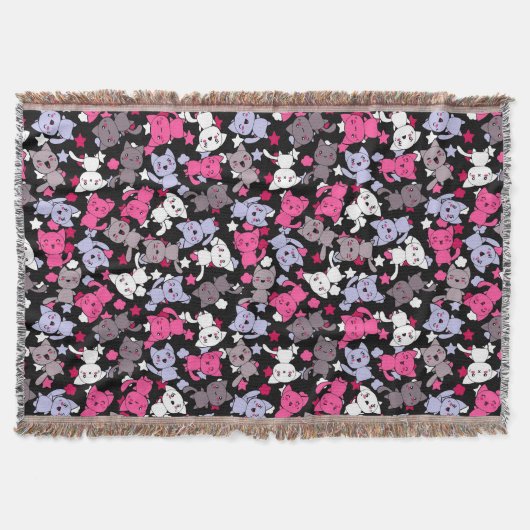 Couverture motif avec les chats mignons 3 de griffonnage de (Devant)