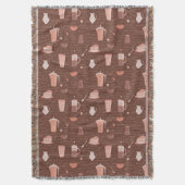 Couverture Motif avec les éléments relatifs de café (devant Vertical)