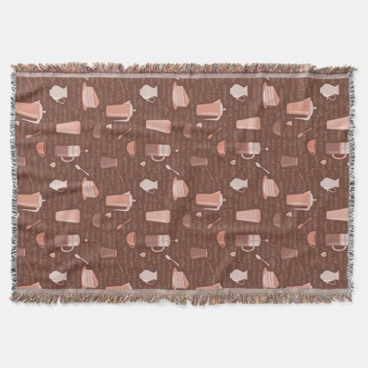 Couverture Motif avec les éléments relatifs de café (Devant)