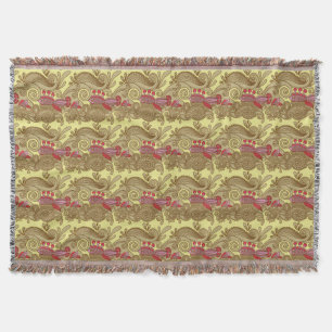 Couverture Motif avec les poissons et la vague
