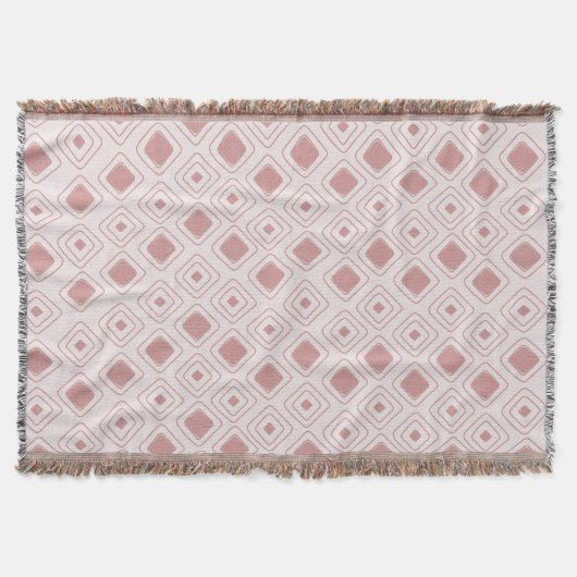 Couverture Motif aztèque géométrique tribal Rose Boho Dusty (Devant)