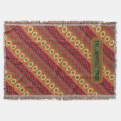 Couverture Motif aztèque rouge multicolore (Devant)