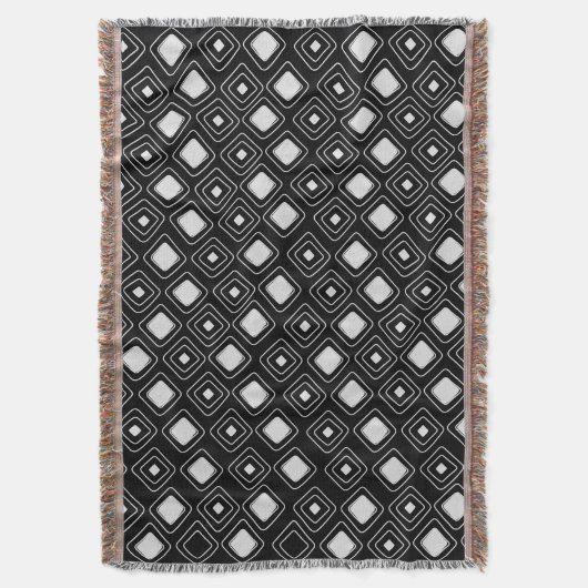 Couverture Motif Aztèque tribal noir Boho (devant Vertical)