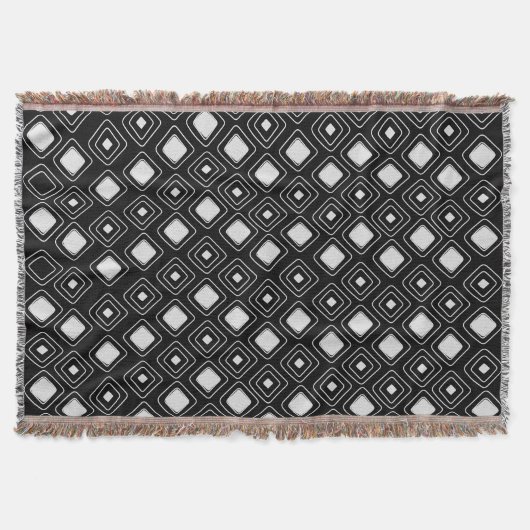 Couverture Motif Aztèque tribal noir Boho (Devant)