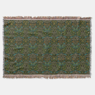 Couverture Motif Blackthorn Vintage Fond Noir de Morris Black