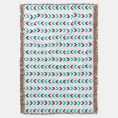 Couverture Motif blanc et bleu géométrique moderne de flèches (devant Vertical)