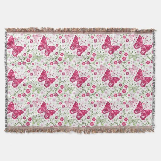 Couverture Motif blanc floral (Devant)