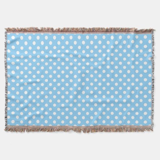 Couverture motif bleu avec pois blanc (Devant)