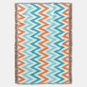 Couverture Motif bleu de zigzag d'Aqua orange moderne de (devant Vertical)