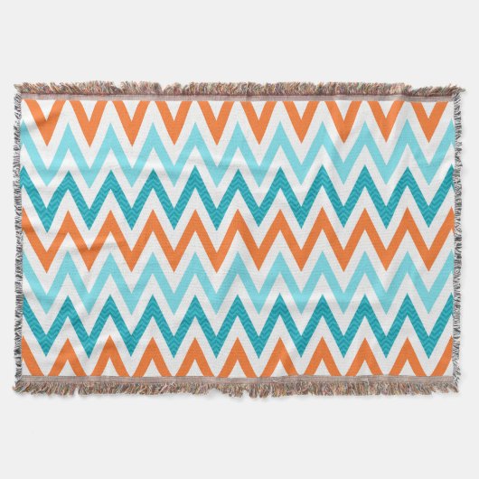 Couverture Motif bleu de zigzag d'Aqua orange moderne de (Devant)