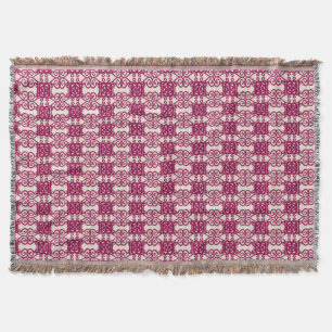 Couverture Motif bordeaux élégant sur fond beige