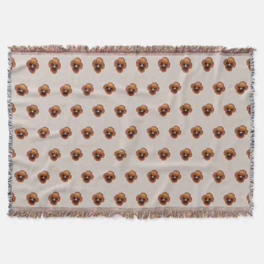 Couverture Motif Brown sans fil Pansy sur (Devant)