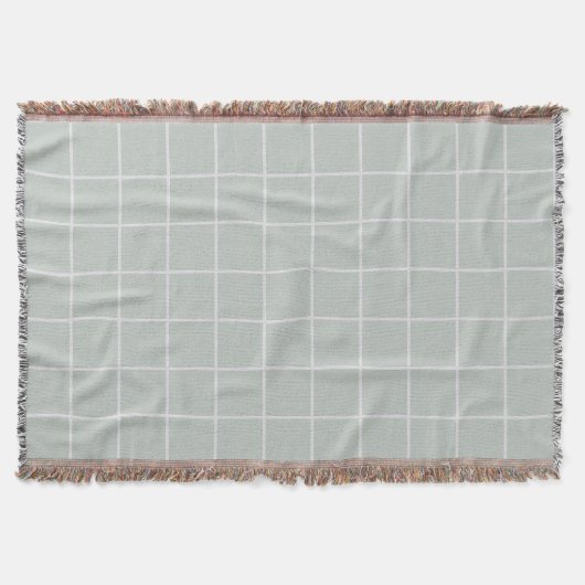 Couverture Motif Carré gris et blanc cassé (Devant)