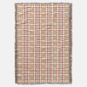 Couverture Motif carré moderne géométrique rouge ambre (devant Vertical)