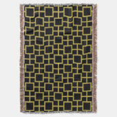 Couverture Motif Carré moderne or sur noir (devant Vertical)