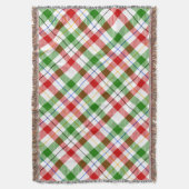 Couverture Motif carreau en flanelle rouge vert blanc de Noël (devant Vertical)