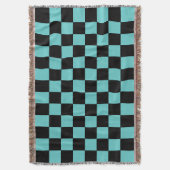 Couverture Motif Checker - bleu vert et noir (devant Vertical)