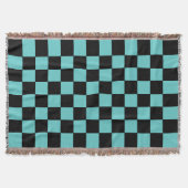 Couverture Motif Checker - bleu vert et noir (Devant)