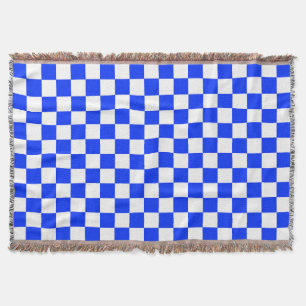 Couverture Motif chèque À damiers blanc bleu