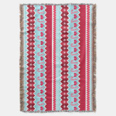 Couverture Motif Chevron Rouge et Bleu Noël (devant Vertical)