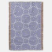 Couverture Motif circulaire géométrique bleu et blanc (devant Vertical)
