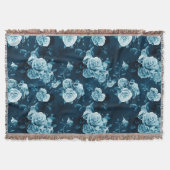 Couverture Motif classique de rose de bleu (Devant)