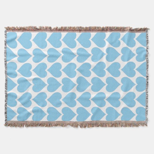 Couverture Motif Cœurs Bleus, Romantique, Amour (Devant)