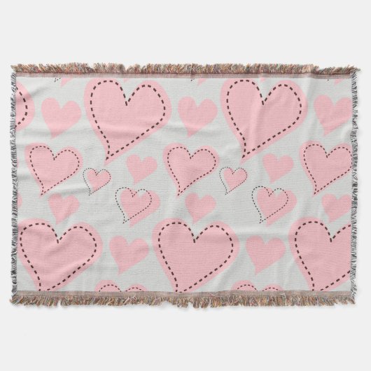 Couverture Motif Coeurs roses (Devant)