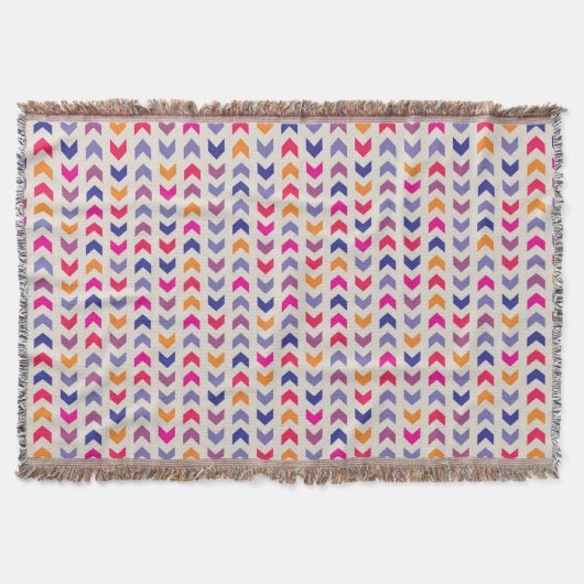 Couverture motif coloré Aztec Chevron (Devant)