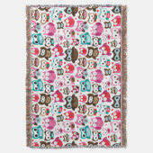 Couverture motif coloré de hibou (devant Vertical)