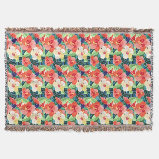 Couverture Motif coloré de ketmie (Devant)